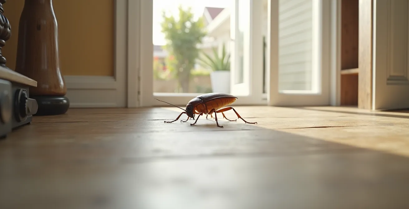 Schéma conceptuel montrant les points d'entrée et les zones de risque d'infestation dans une maison